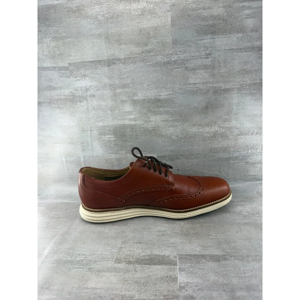 Cole Haan Grand OS Men Sz 7M British Tan Leather Wingtip Oxford C24092